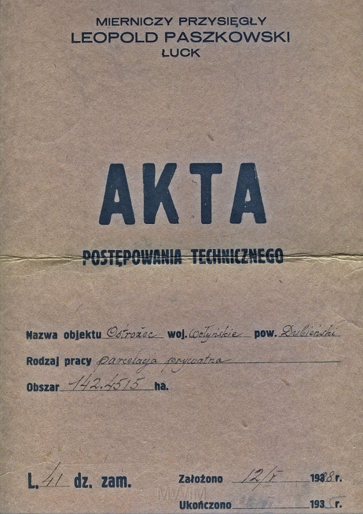 KKE 5962-1.jpg - Dok. Reforma rolna, Ostrożec, gmina Malin, powiat Dubno, 1926/1931 r.